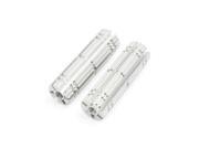Pair Sliver Tone Aluminum Alloy Cycling Bike Bicycle Axle Foot Pegs 9mm Thread