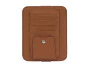 Multi function 4 Capacity Credit Card Holder Case Glasses Clip Brown for Vehicle