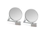 Unique Bargains 2pcs Silver Tone Adjustable 360 Degree Auto Wide Angle Curved Rear View Mirror