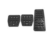 Unique Bargains 3 in 1 Black Plastic Non slip Surface Gas Brake Cluth Pedal Cover for Manual Car