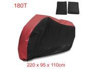 L 180T Rain Dust Motorcycle Cover Red Black Outdoor UV Rainproof