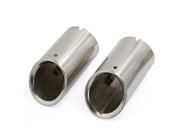 2 Pcs Car Silver Tone Stainless Steel Exhaust Muffler Silencer for Audi Q5