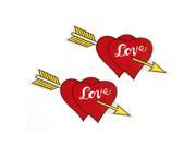 Arrow Through Hearts Style Car Sticker Auto Exterior Decal Yellow Red 2 Pcs