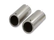 Unique Bargains 2 Pcs Stainless Steel Silver Tone Exhaust Muffler Pipe Tip Silencer for Sagitar