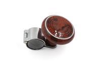 Wood Car Accessory Steering Wheel Spinner Knob Auxiliary Booster 60mm Dia Brown