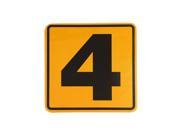 Number 4 Pattern Square Shaped Reflective Sticker Stick on Decal for Car Vehicle