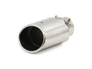 Unique Bargains 2.2 Inlet Oval Slanted Cut Outlet Chrome Car Exhaust Pipe Tailpipe 6.2 Long
