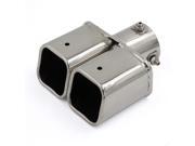 Vehicle Car Stainless Steel Silver Tone Exhaust Muffler Tip Silencer
