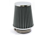 Unique Bargains Universal 3 Hole Dia Car Motor Racing Cold Air Intake Filter Cleaner SliverTone