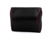 Unique Bargains Convex Shaped Faux Leather Elastic Band Pillow Neck Rest Support Cushion Black