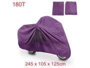 XL 180T Purple Motorcycle Waterproof UV Protective Breathable Cover Outdoor