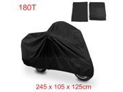 XL 180T Black Motorcycle Waterproof UV Protective Breathable Cover Outdoor