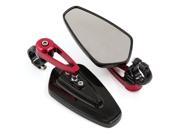 Unique Bargains Pair CNC 22mm 7 8 Handlebar End Motorcycle Side Rearview Mirrors Red Black