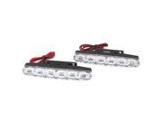 Unique Bargains Rectangle Shell Waterproof White 6 LED Daytime Running Lights Lamps 2 Pcs