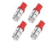 Unique Bargains 4pcs T10 194 168 W5W Red 5050 SMD 9 LED Car Auto Wedge Light Dashboard Lamp