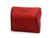 Unique Bargains Convex Shaped Faux Leather Elastic Band Pillow Neck Rest Support Cushion Red