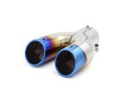 Unique Bargains Universal 2.4 Inlet Dia Dual Burnt Slanted Rolled Tip Car Exhaust Pipe Muffler