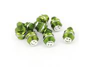 Car Motorcycle Round License Plate Bolt Screw Decoration Green 8pcs