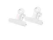 Office File Document Paper Binder Clips Silver Tone 2Pcs