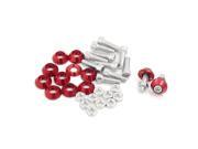 12pcs Red Metal Auto Car Motorcycle License Plate Frame Bolts Screws 25mm x 6mm