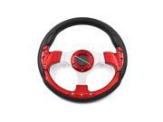 Universal 315mm Dia Anti slip Auto Car Steering Wheel Cover Protector Black Red