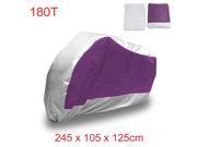 XL 180T Purple Silver Motorcycle Waterproof UV Protective Breathable Cover Outdoor