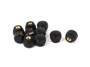 M4 Female Thread Metal Clamping Knurled Knob Black 10pcs