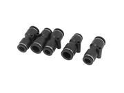 1 2 to 3 8 Tube 2 Ways Straight Air Gas Pneumatic Quick Fittings Black 5pcs