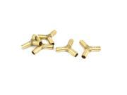 5 Pcs Brass Y Shape 3 Ways Hose Barb Fitting Adapter Coupler Connector 10mm Dia