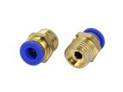 2pcs Straight Quick Pneumatic Fittings Connector 6mm Tube 1 4BSP Male Thread