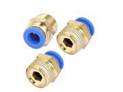 Tube OD 8mm x 3 8BSP Push In Quick Release Air Fitting Connector 3pcs