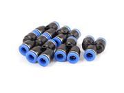 6 Pcs 8mm to 8mm Y Shaped 3 Way Air Pneumatic Quick Fitting Coupler Black Blue