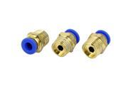 3pcs Straight Quick Pneumatic Fittings Connector 6mm x 1 4BSP Male Thread