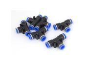 6pcs 8mm to 8mm 3 Ways T Joint Connectors Air Pipe Tube Quick Fittings Coupler