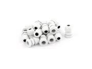 Unique Bargains PG 9 White Plastic Waterproof Joints Connectors Cable Glands 20 Pcs