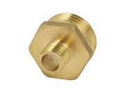 19.5mmx8.2mm Double Male Thread Bronze Tone Pipe Fitting Hose Connector Adapter