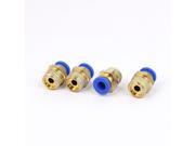 4pcs Straight Quick Pneumatic Fittings Connector 6mm x 1 4BSP Male Thread