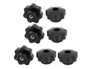 Unique Bargains M5 Female Threaded Black Plastic Star Head Screw on Clamping Nuts Knob Grip 7pcs