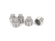 1 2 BSP Male Thread 304 Stainless Steel Square Head Pipe Fitting Plug 5 Pcs