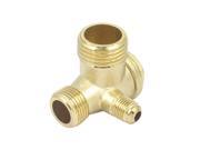 Unique Bargains Air Compressor 3 Ports Brass Male Threaded Check Valve Connector Tool