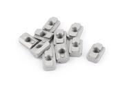 6.6mm Thread 40 Series Metal Self Aligning Roll in T Nut Silver Tone 10pcs