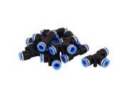 9 Pcs 10mm 3 Ways T Shape Pipe Connect Union Pneumatic Quick Fitting