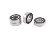 Unique Bargains 6004RS 42mm x 20mm x 11mm Rubber Sealed Groove Ball Bearings Silver Tone 4 Pcs