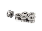 13mm x 4mm x 7mm Seal Ball Track Roller Guide Groove Bearing Silver Tone 6Pcs