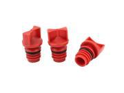Plastic Shell 18mm Male Thread Dia Air Compressor Oil Plugs Red 3PCS