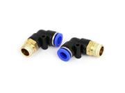 8mm Tube 1 4BSP Male Thread Pneumatic Elbow Union Quick Release Fittings 2pcs