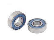 Unique Bargains 6203RS Deep Groove Ball Wheel Bearings Silver Tone Blue 17mm x 40mm x 12mm 2 Pcs