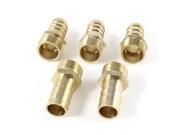 Unique Bargains 5pcs Brass 1 2 PT Male Thread to 5 8 Pneumatic Air Hose Barb Straight Fitting
