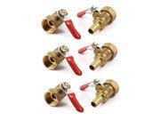 Unique Bargains 3 8 PT Female Thread to 8mm Barbed Hose Tail Lever Handle Brass Ball Valve 6 Pcs