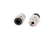 2 PCs PT 1 4 Male Thread to 15 64 Dia Tube 90 Degree Push in Connect Fitting